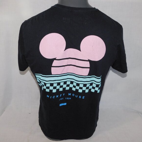 Disney x NEFF Mickey Mouse Ears head Black Pink Blue Graphic T Shirt Mens M - Picture 5 of 8